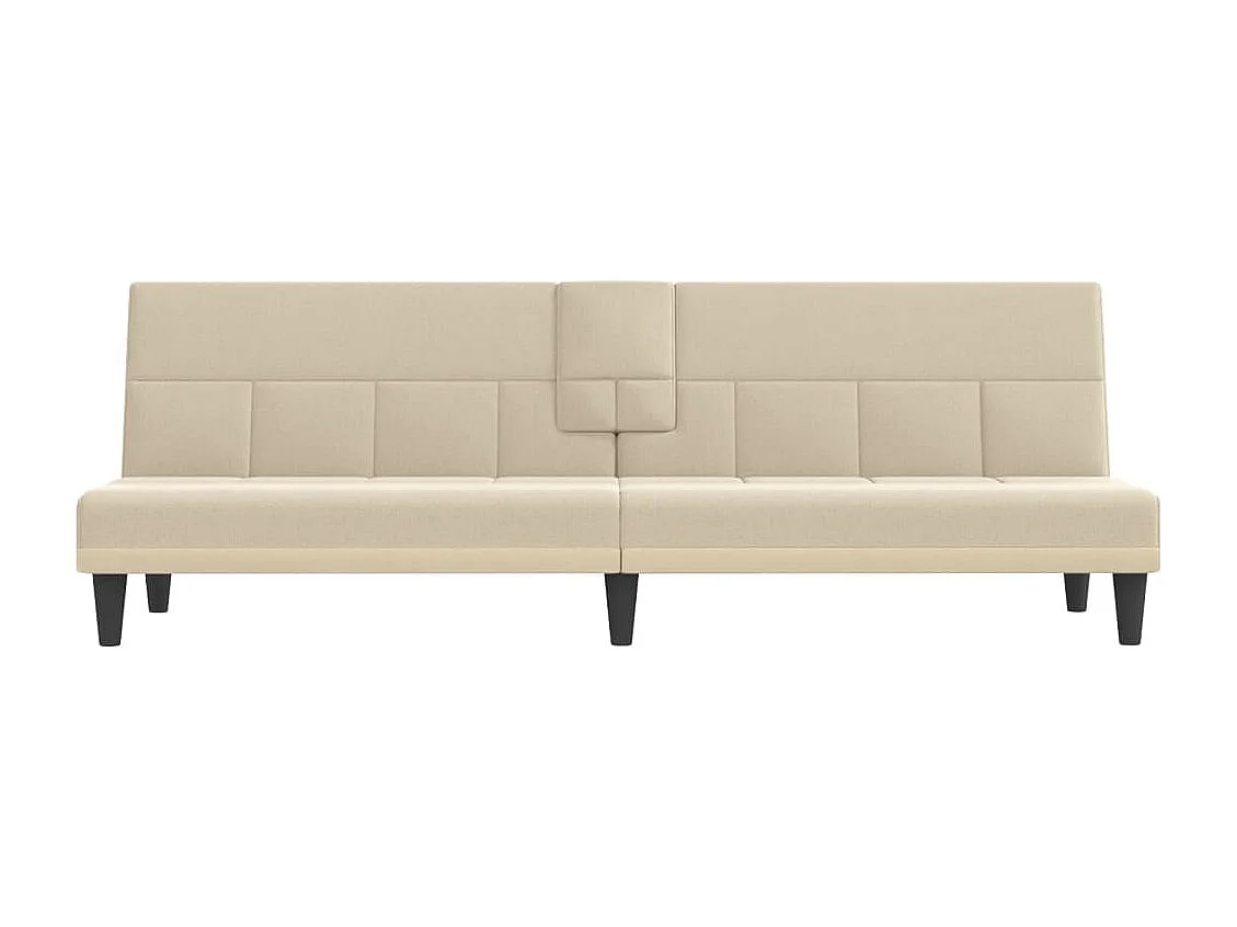 Sofá cama con portavasos tela color crema