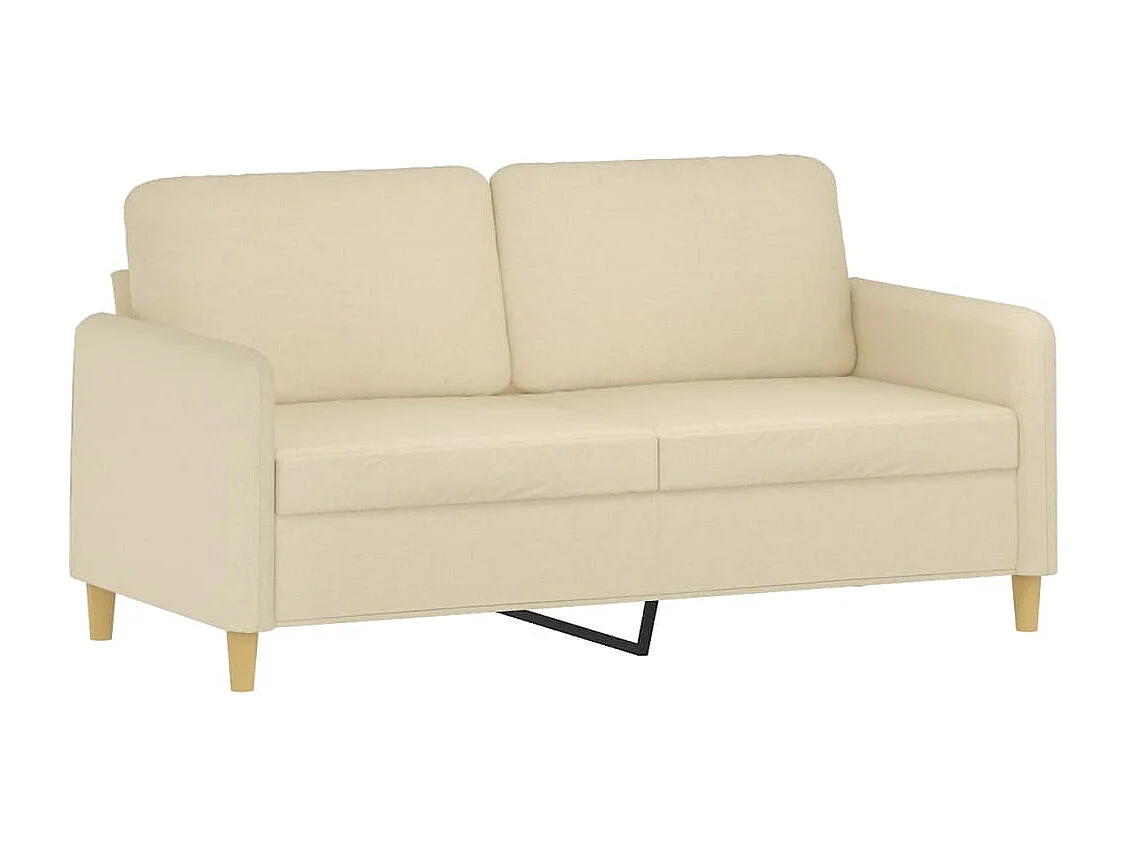 Conjunto de sofá de 2 peças com almofadas de tecido creme
