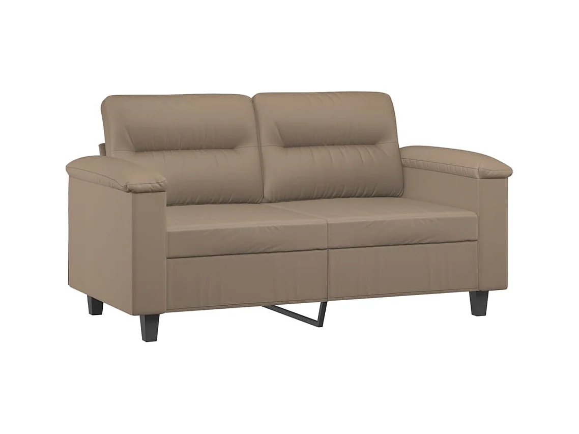 Ensemble de canapés 2 pcs avec coussins cappuccino similicuir