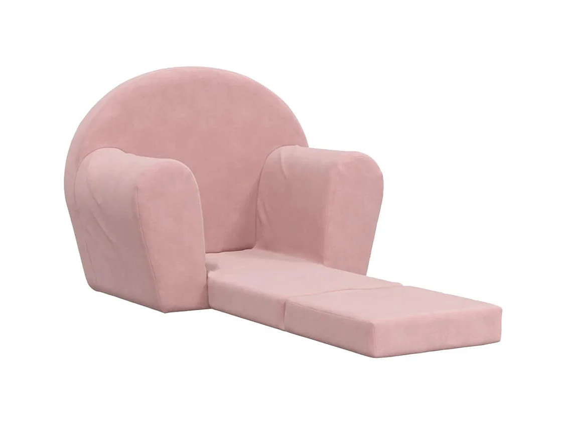 Divano letto per bambini in morbido peluche rosa