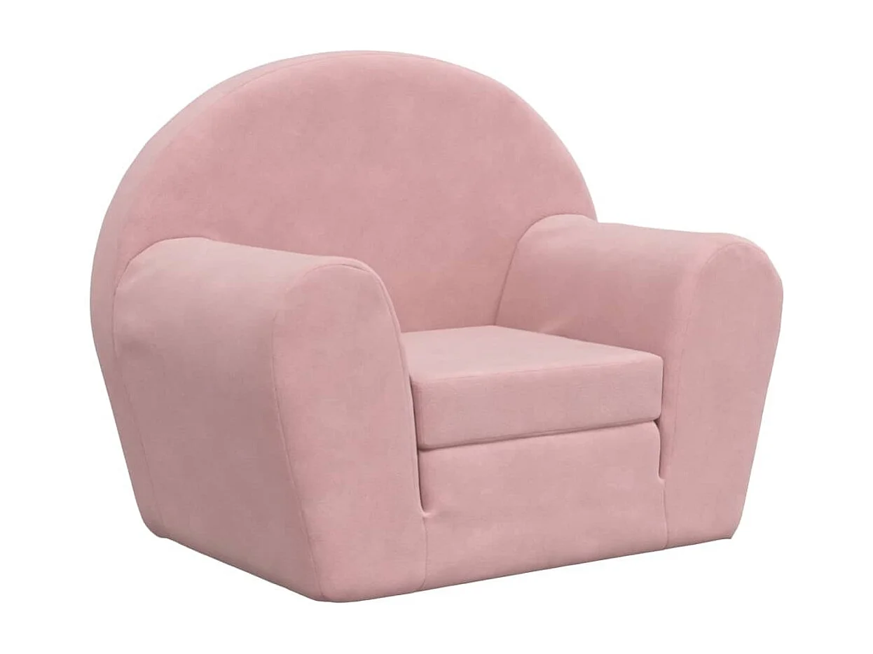 Sofá cama infantil de felpa suave de color rosa