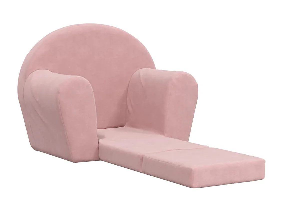 Sofá cama infantil de felpa suave de color rosa