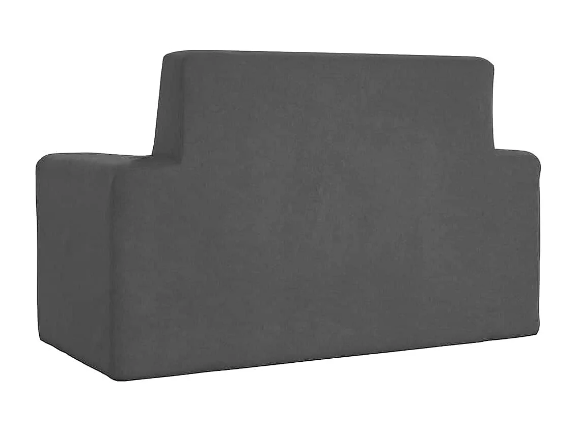 Divano per bambini a 2 posti antracite morbido peluche