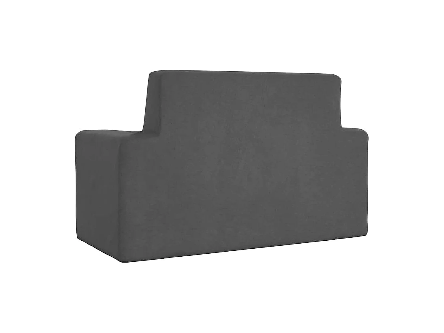 Divano per bambini a 2 posti antracite morbido peluche