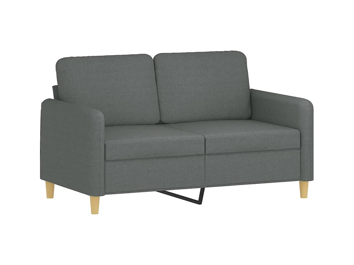 Ensemble de canapés 2 pcs coussins gris foncé tissu