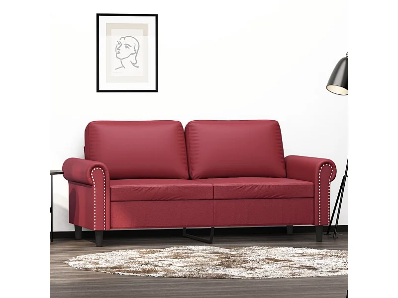Divano 2 posti rosso bordeaux 140 cm Similpelle