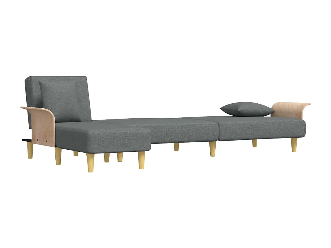 Divano letto a L grigio scuro 279x140x70 cm tessuto