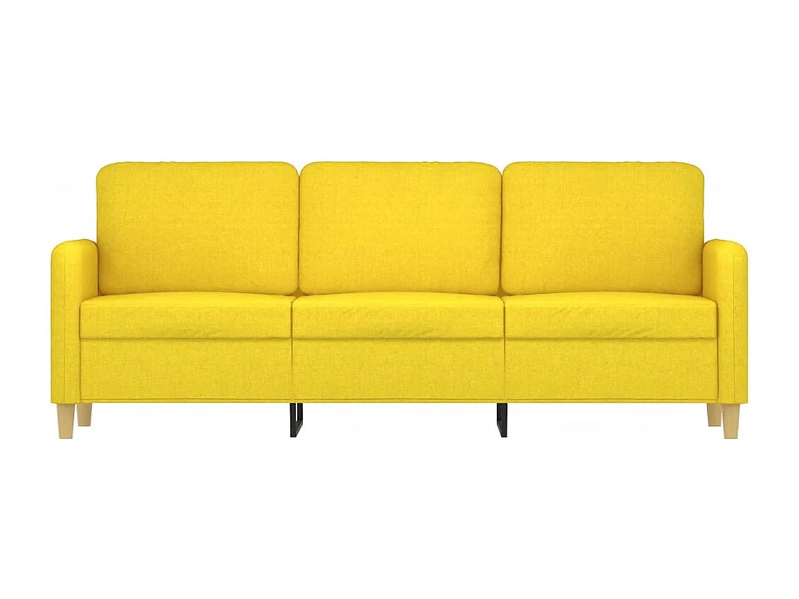 Canapé à 3 places Jaune clair 180 cm Tissu