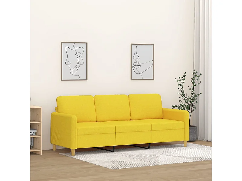 Canapé à 3 places Jaune clair 180 cm Tissu