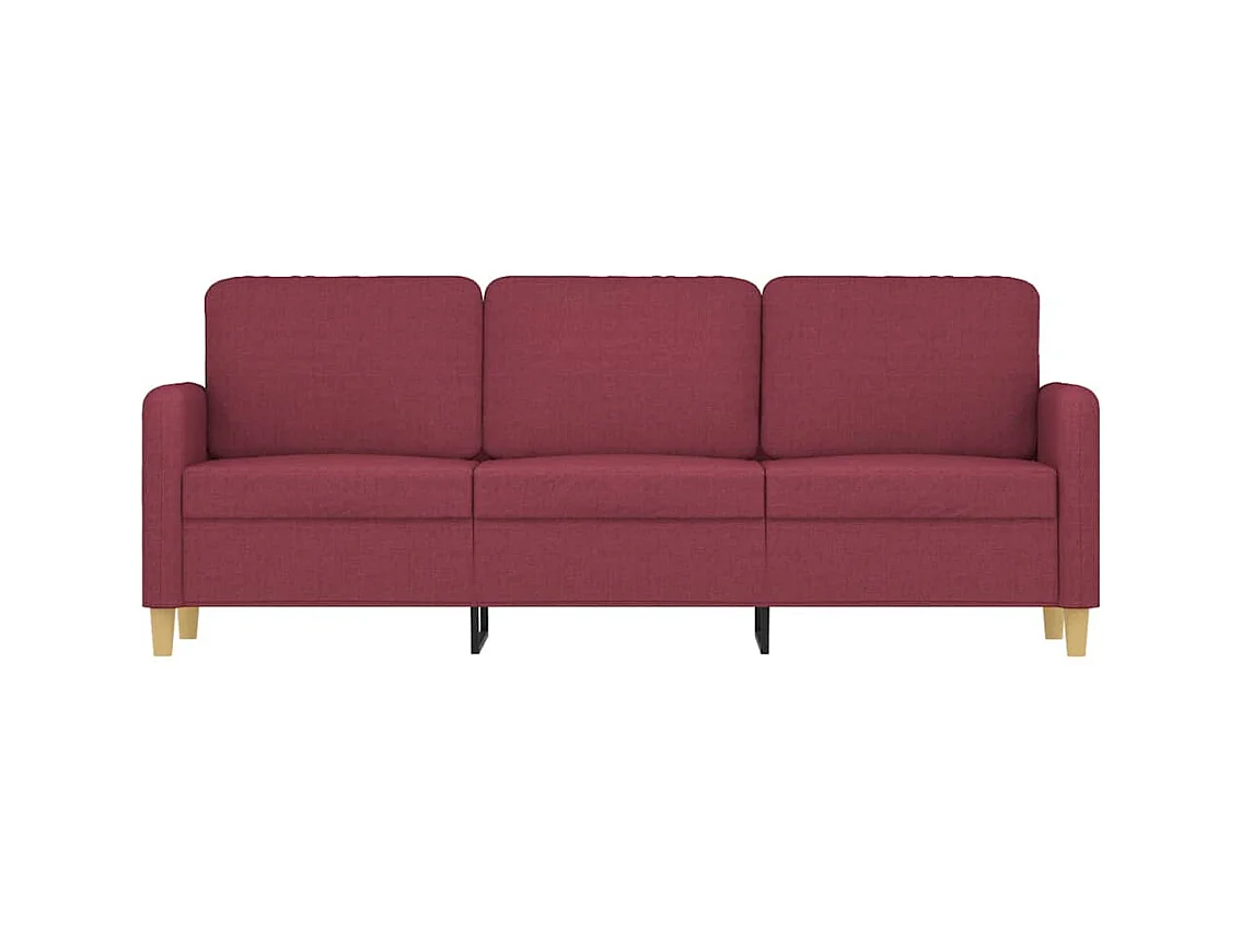 Canapé à 3 places Rouge bordeaux 180 cm Tissu