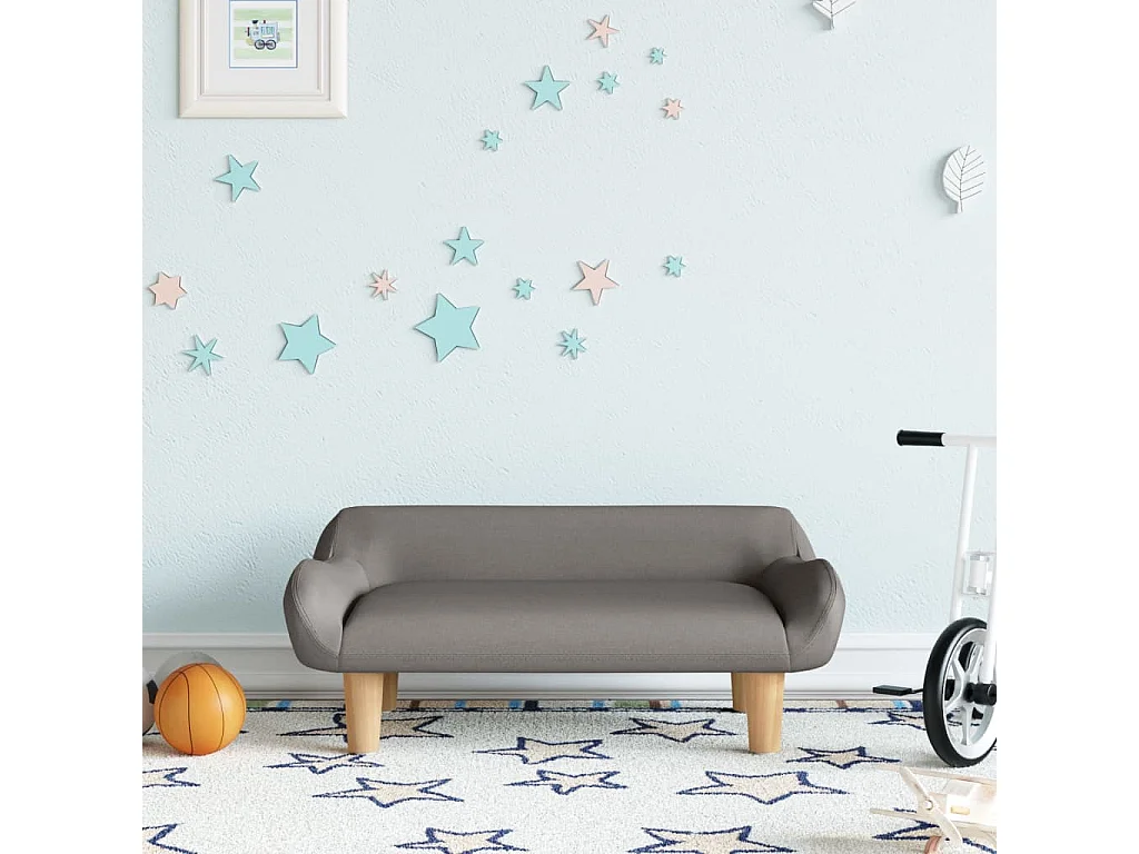 Sofá infantil taupe 70x40x24 cm tecido