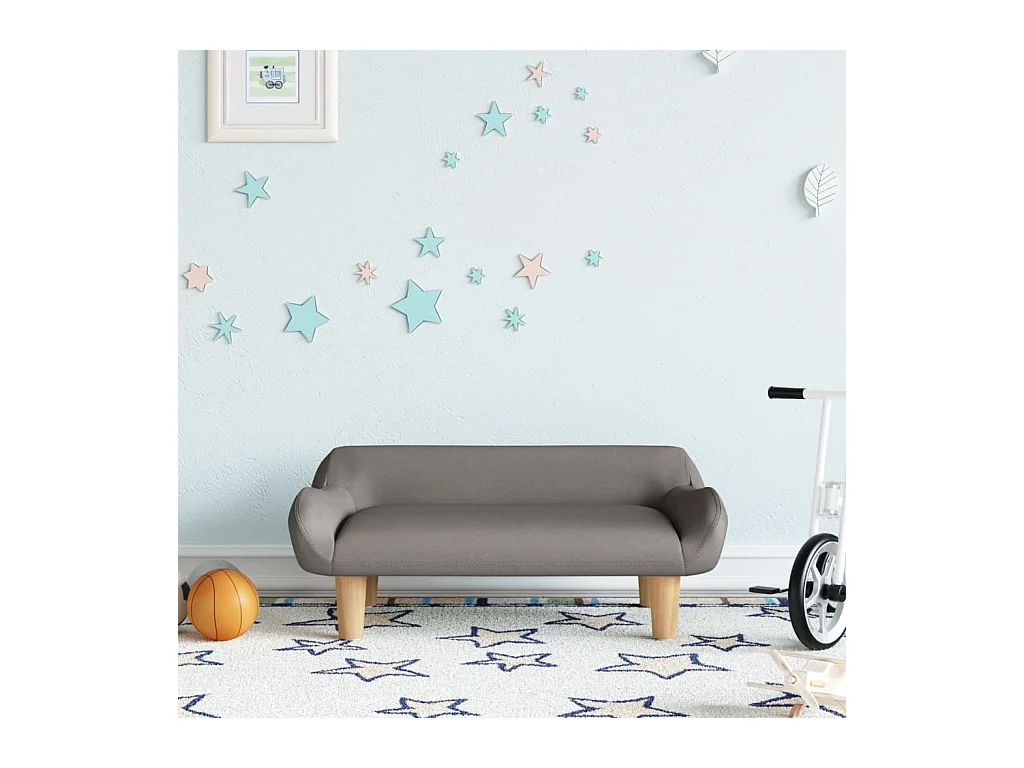 Canapé pour enfants taupe 70x40x24 cm tissu