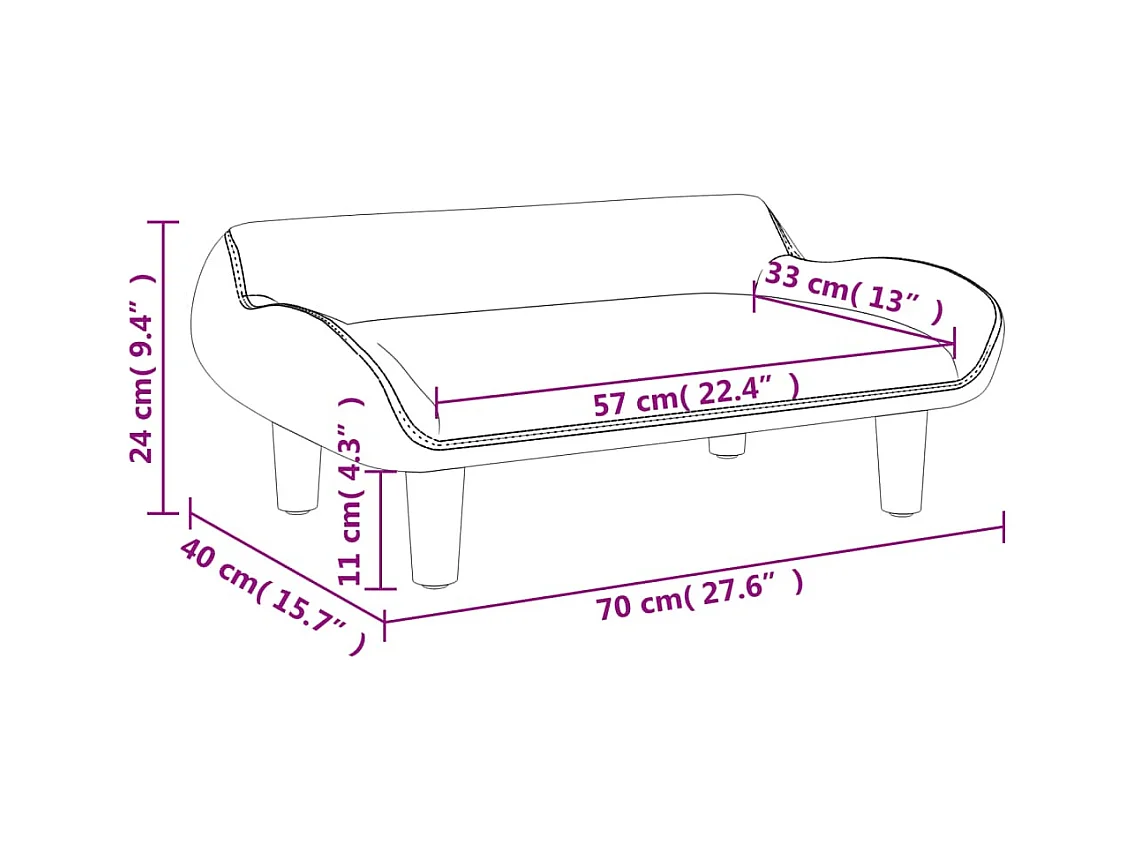 Canapé pour enfants taupe 70x40x24 cm tissu