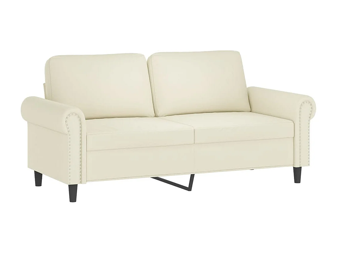 Set divano 3 pezzi con cuscini in velluto crema