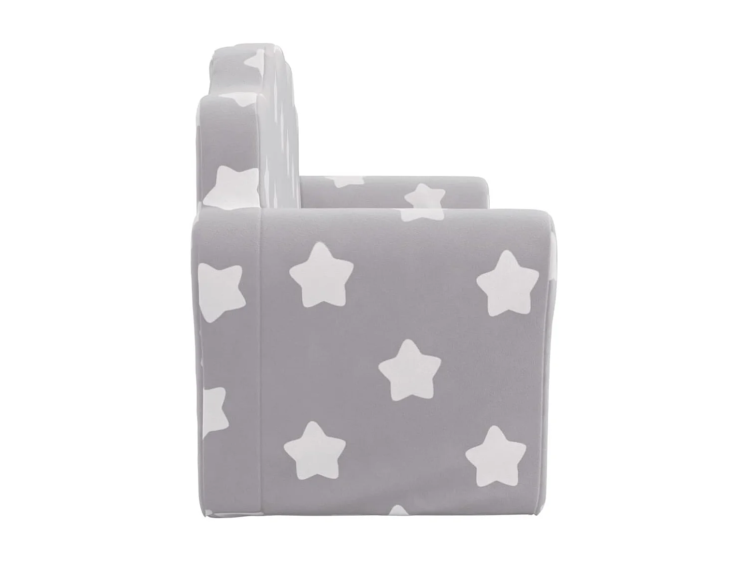 Sofá cama infantil de 2 plazas gris claro estrellas peluche suave