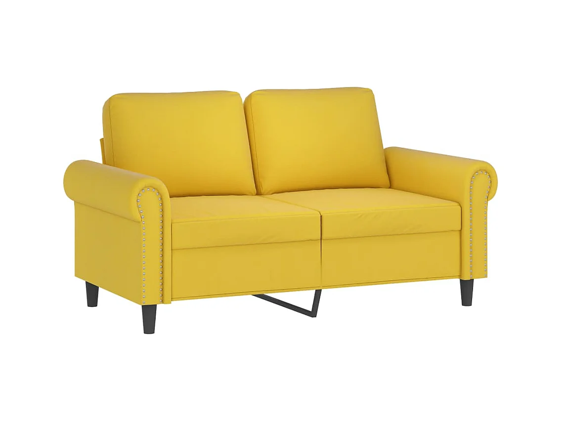 Ensemble de canapés 3 pcs avec coussins jaune velours