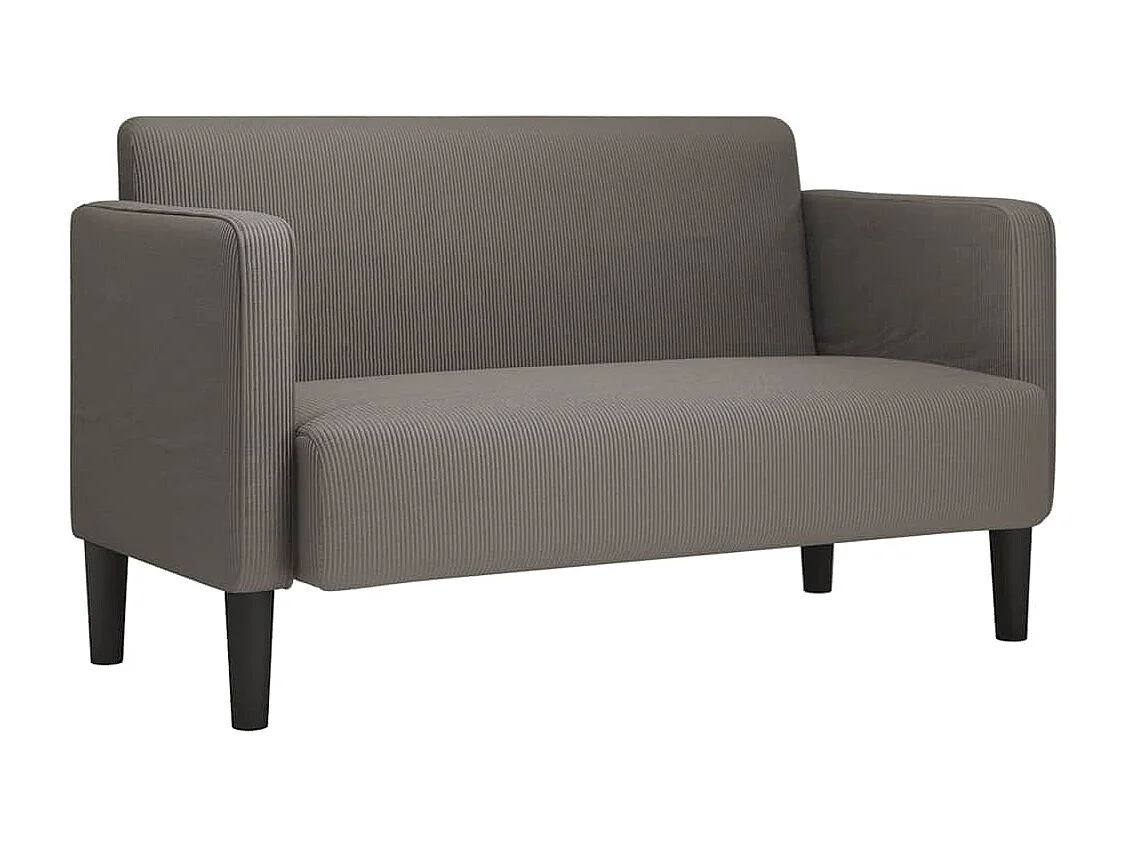 Canapé causeuse gris clair 109 cm tissu velours c?telé