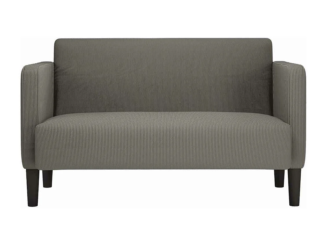 Canapé causeuse gris clair 109 cm tissu velours c?telé