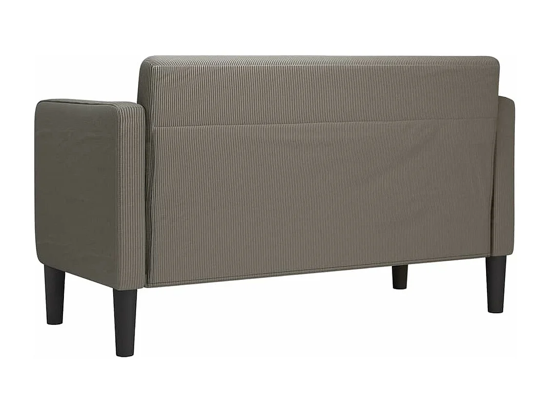 Canapé causeuse gris clair 109 cm tissu velours c?telé