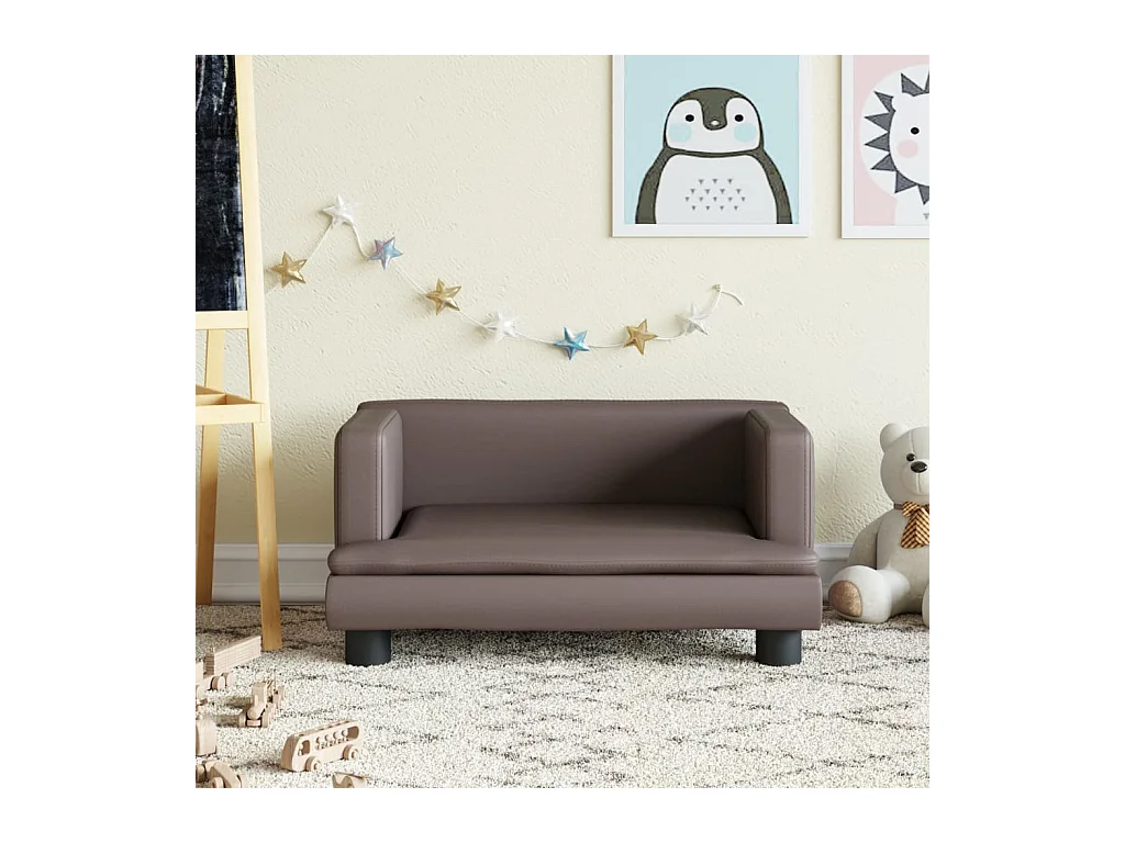 Canapé pour enfants marron 60x40x30 cm similicuir
