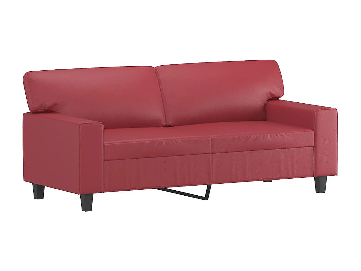 Ensemble de canapés 2 pcs rouge bordeaux similicuir