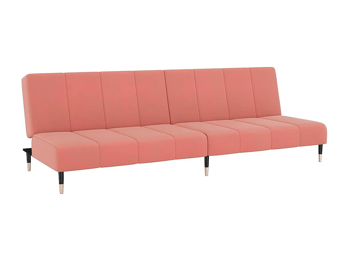 Divano letto 2 posti in velluto rosa