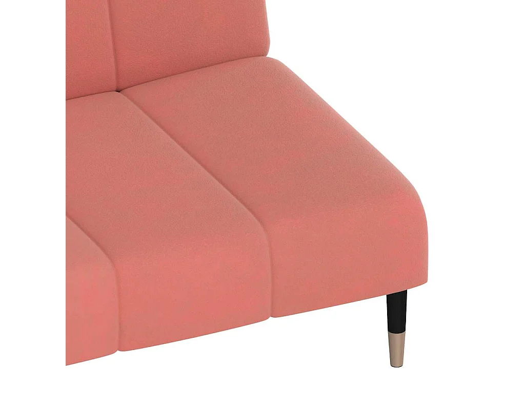Divano letto 2 posti in velluto rosa