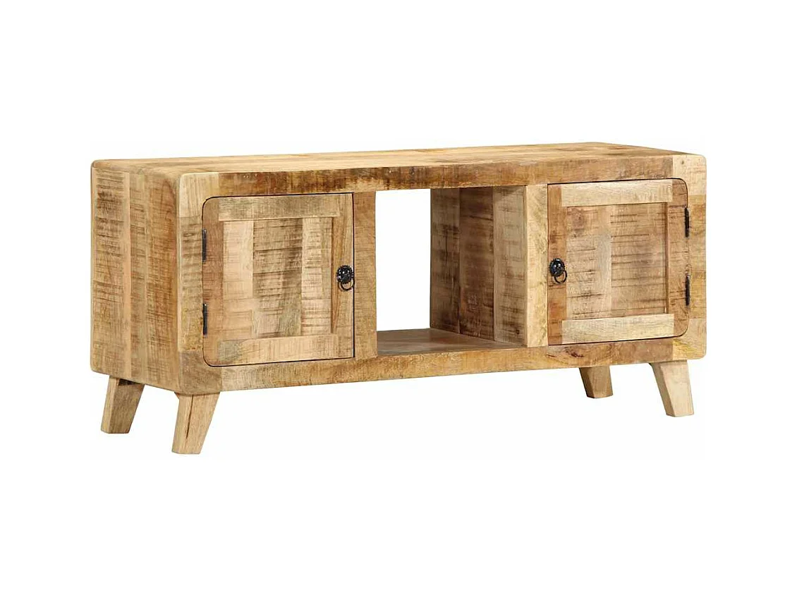 Meuble TV 105x46x32 cm bois massif de manguier brut
