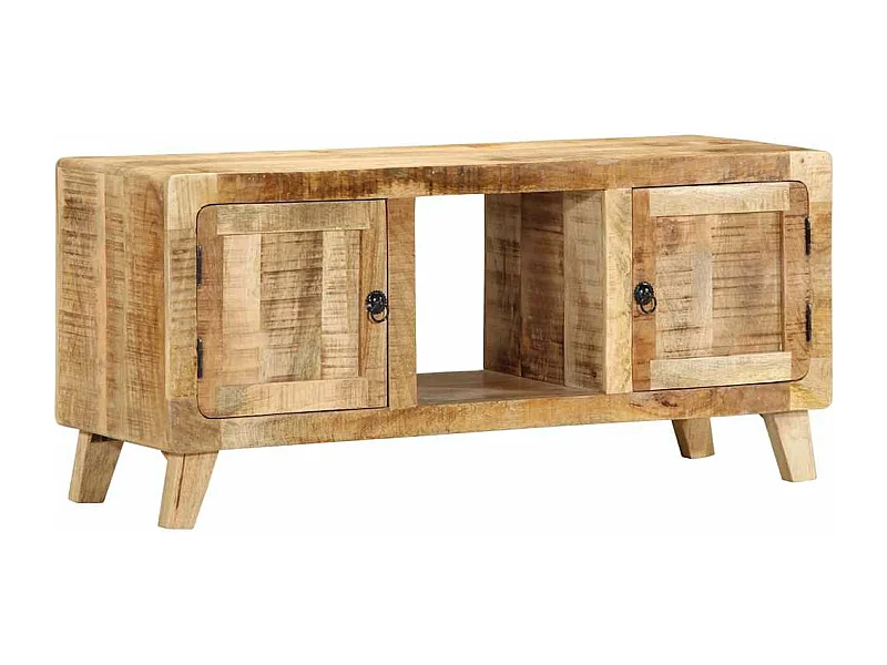 Meuble TV 105x46x32 cm bois massif de manguier brut