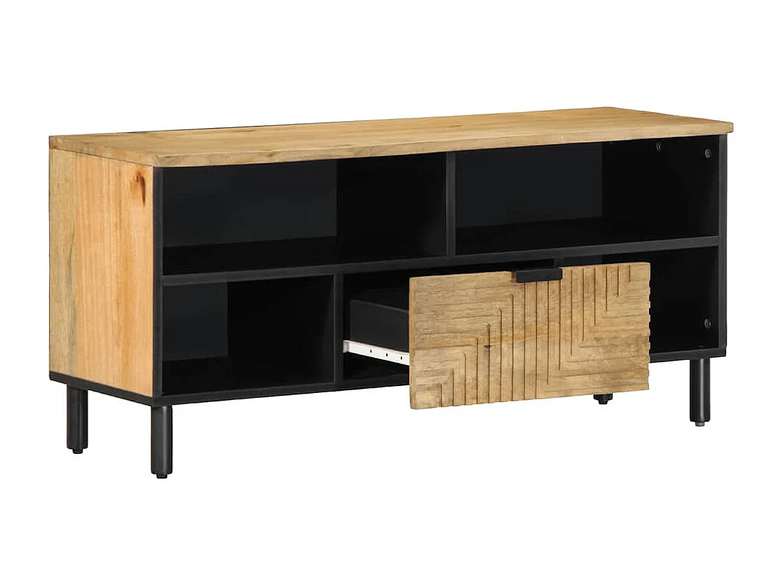 Mueble de TV marrón 100x33x46 cm madera maciza de mango