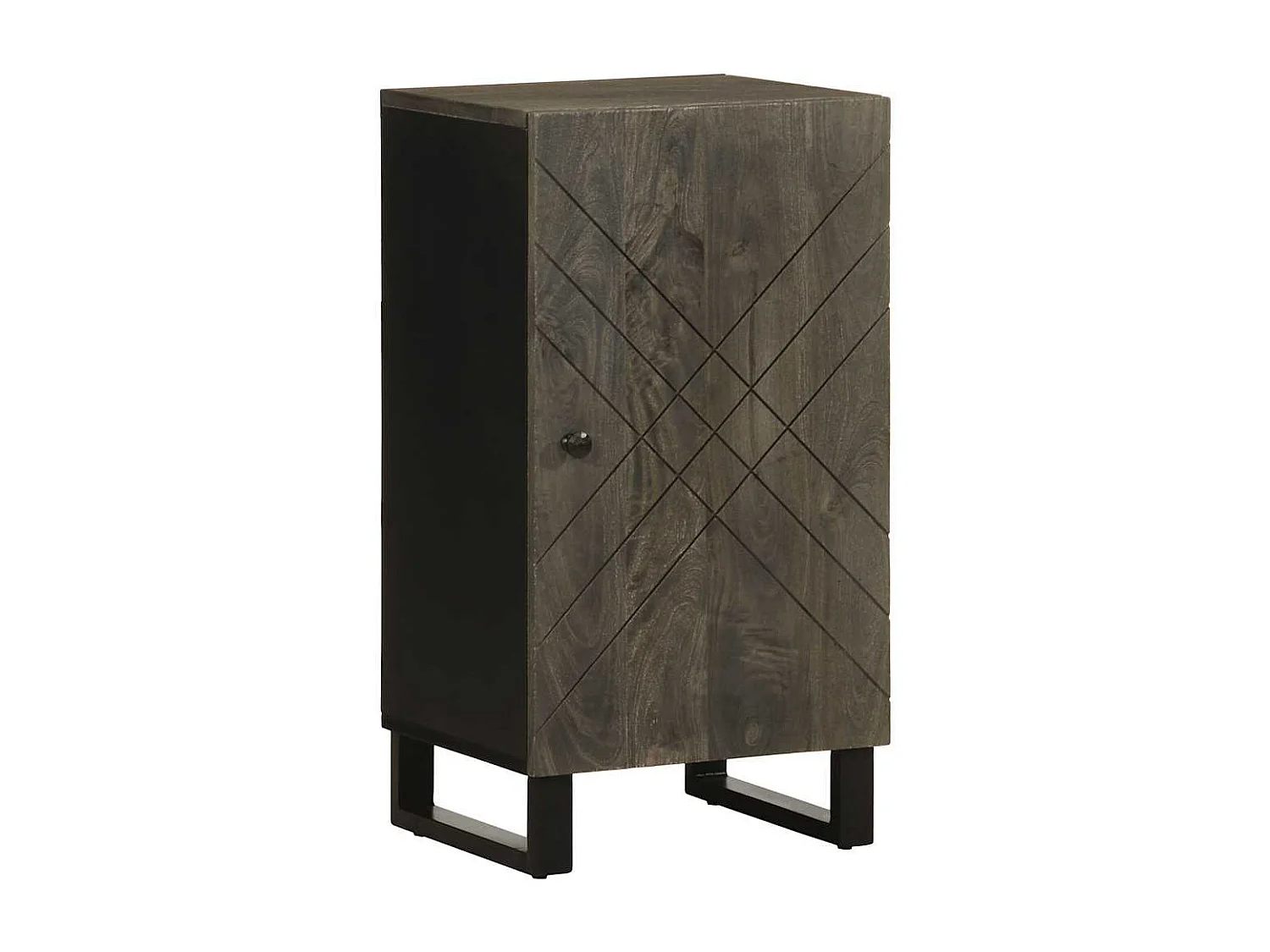 Credenza nera 40x33x75 cm in legno massello di mango