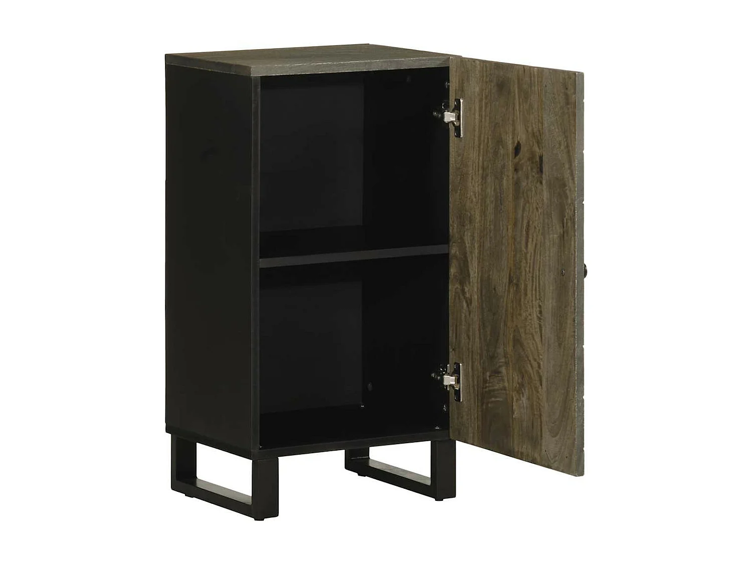 Credenza nera 40x33x75 cm in legno massello di mango