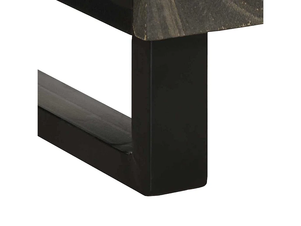 Credenza nera 40x33x75 cm in legno massello di mango