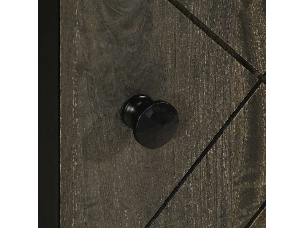 Credenza nera 40x33x75 cm in legno massello di mango