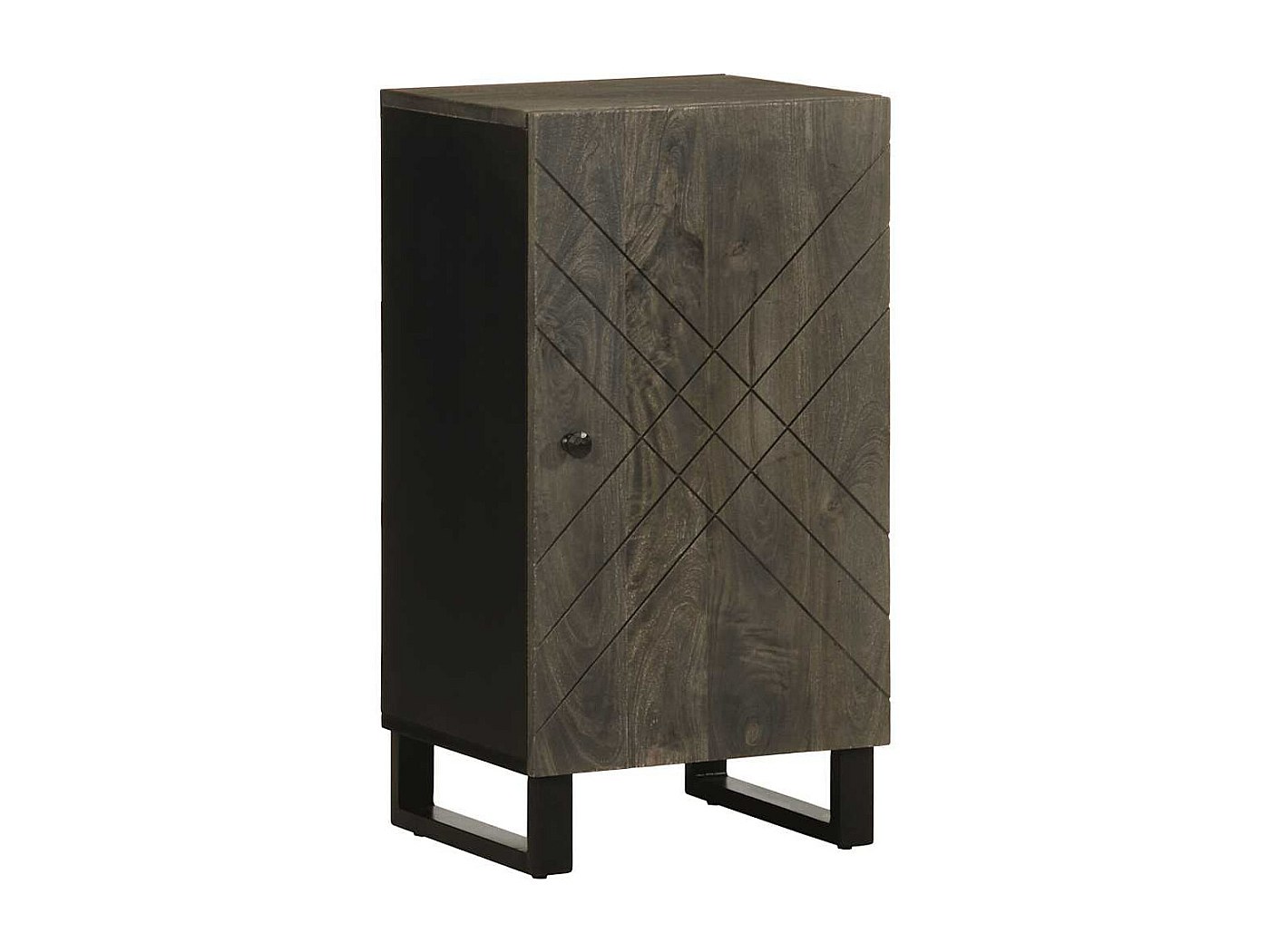Credenza Christopher Legno Massello Tinta Noce 150x43x98 Cm - 3 Ante E 3 Cassetti Per Soggiorno Classico