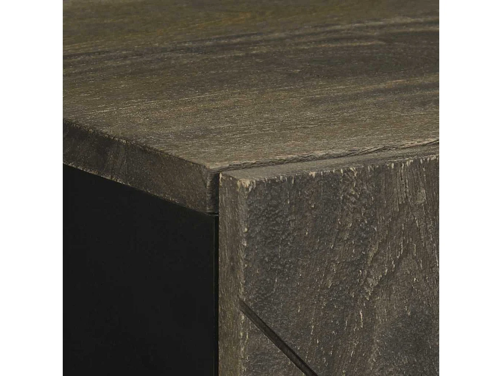 Credenza nera 40x33x75 cm in legno massello di mango