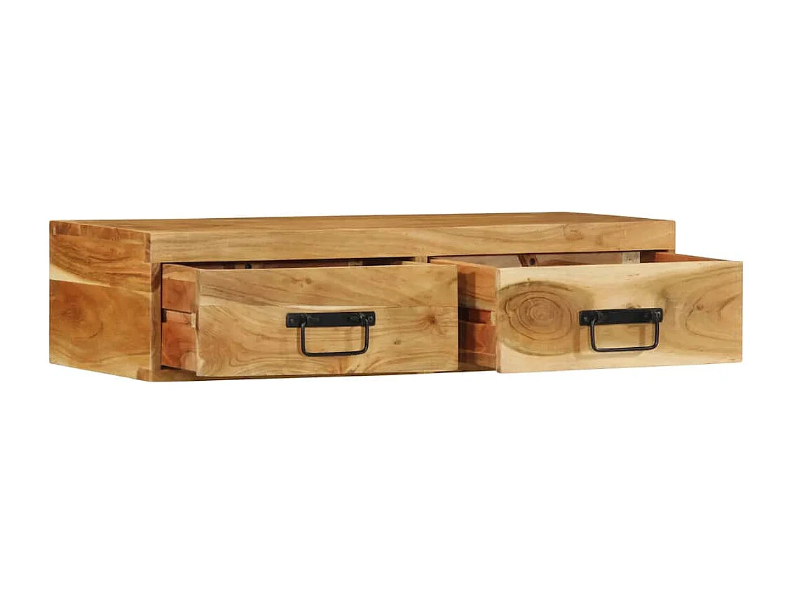 Móvel de TV de parede 80x30x19 cm madeira maciça de acácia