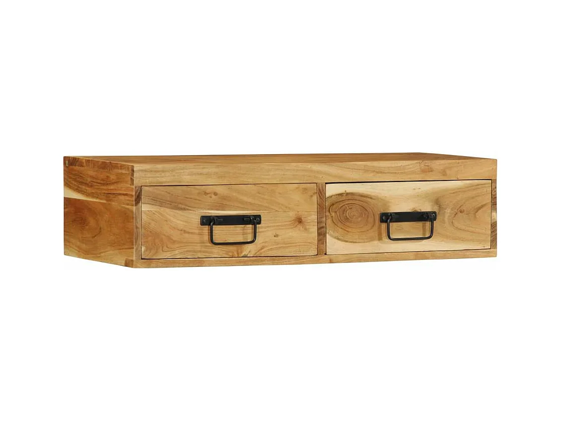 Meuble TV mural 80x30x19 cm bois massif d'acacia