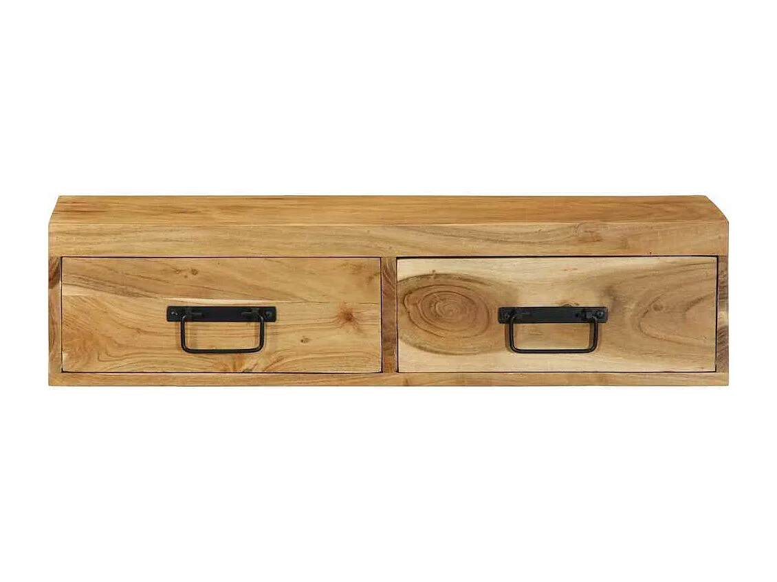 Meuble TV mural 80x30x19 cm bois massif d'acacia