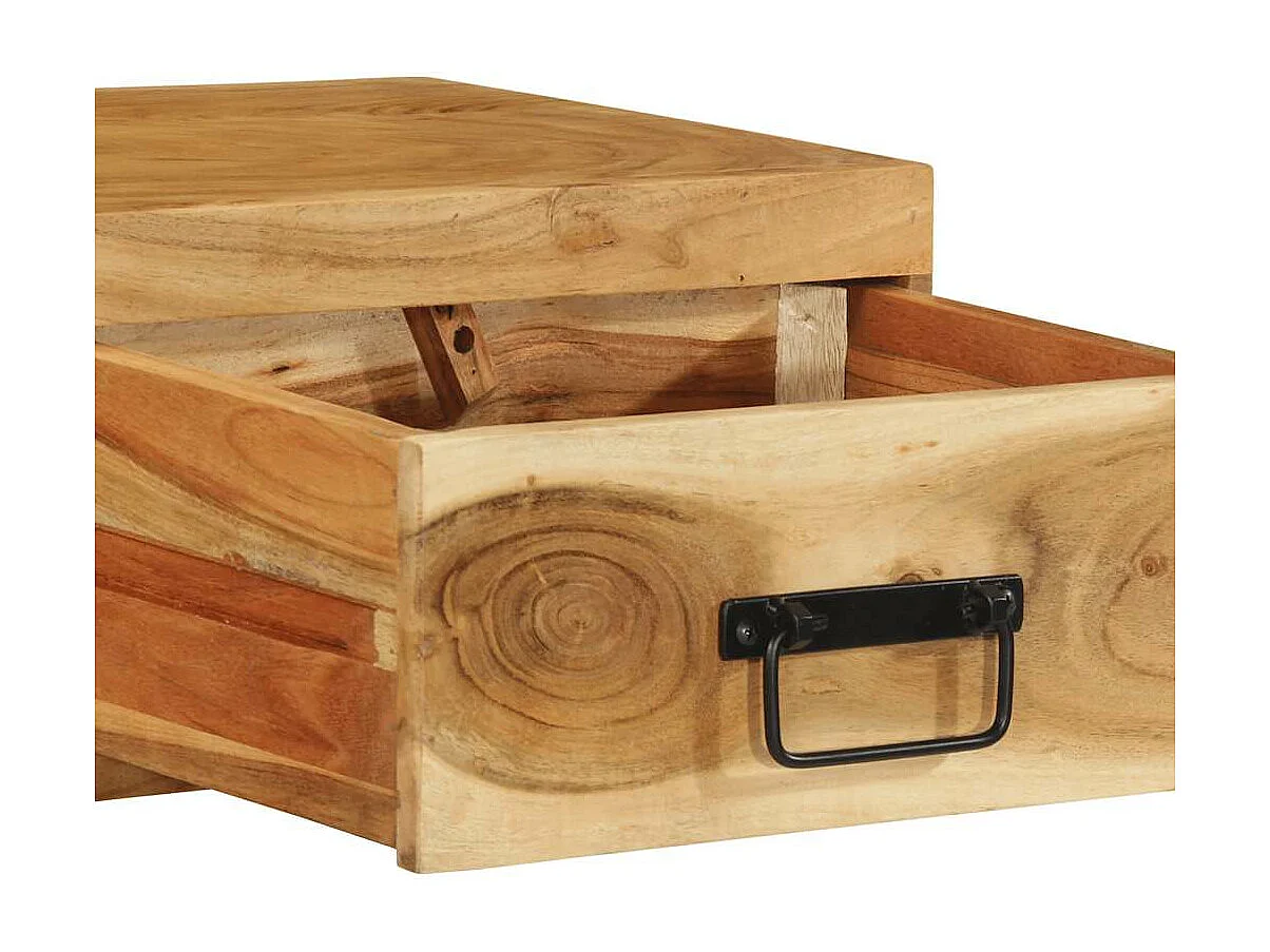 Meuble TV mural 80x30x19 cm bois massif d'acacia