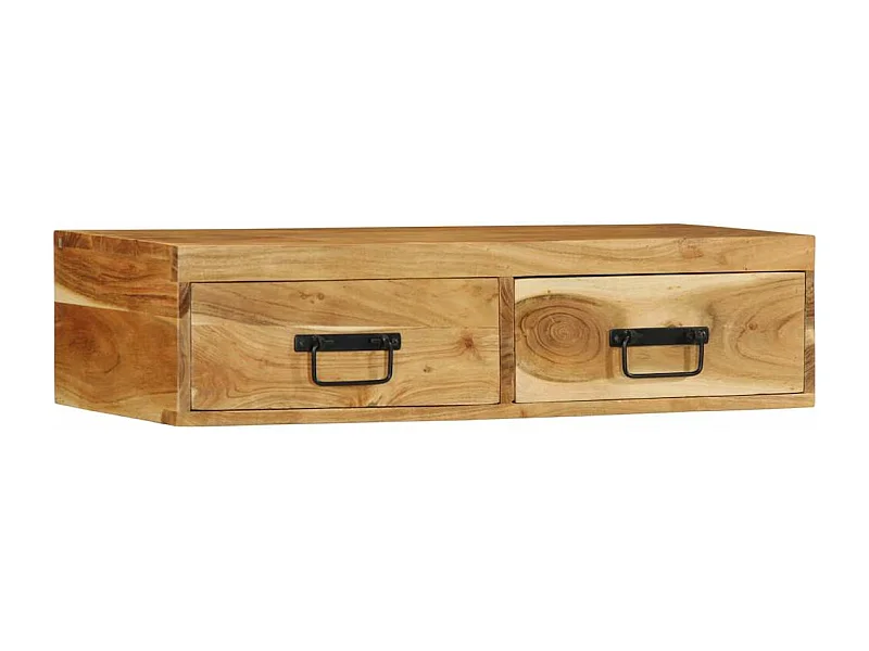 Meuble TV mural 80x30x19 cm bois massif d'acacia