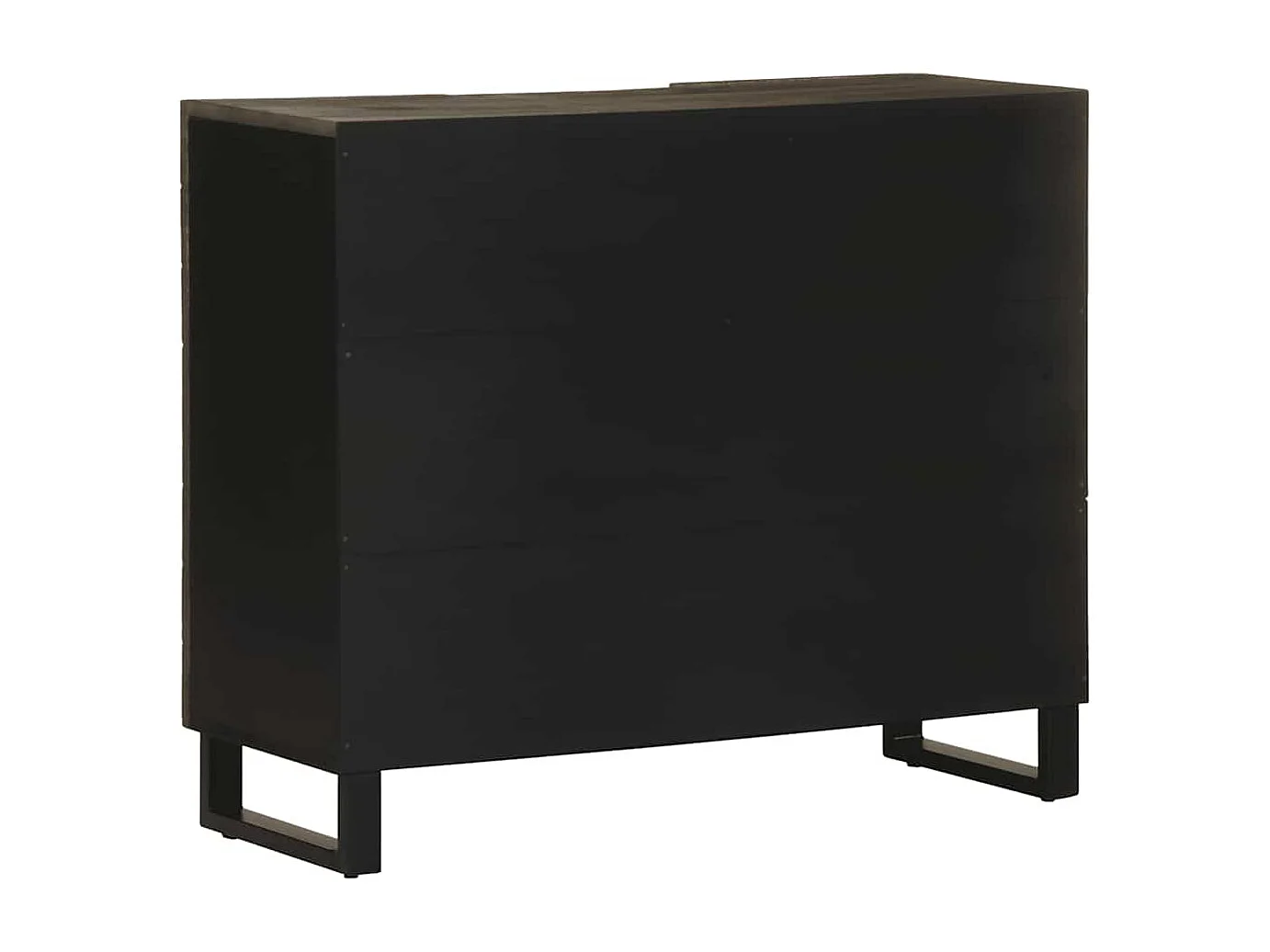 Buffet noir 90x33x75 cm bois massif de manguier