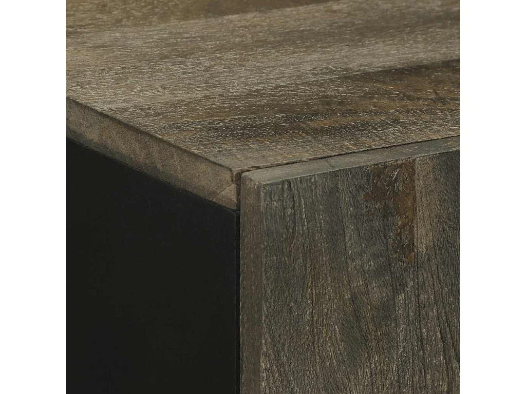 Buffet noir 90x33x75 cm bois massif de manguier