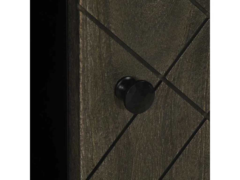 Buffet noir 90x33x75 cm bois massif de manguier