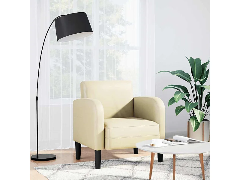 Divano poltrona con braccioli crema 54 cm ecopelle