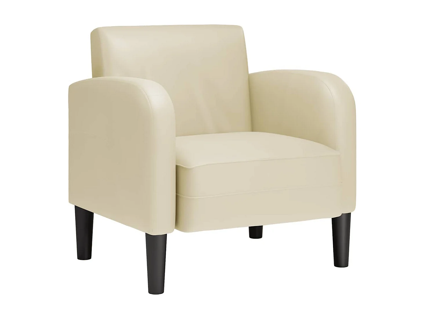 Divano poltrona con braccioli crema 54 cm ecopelle