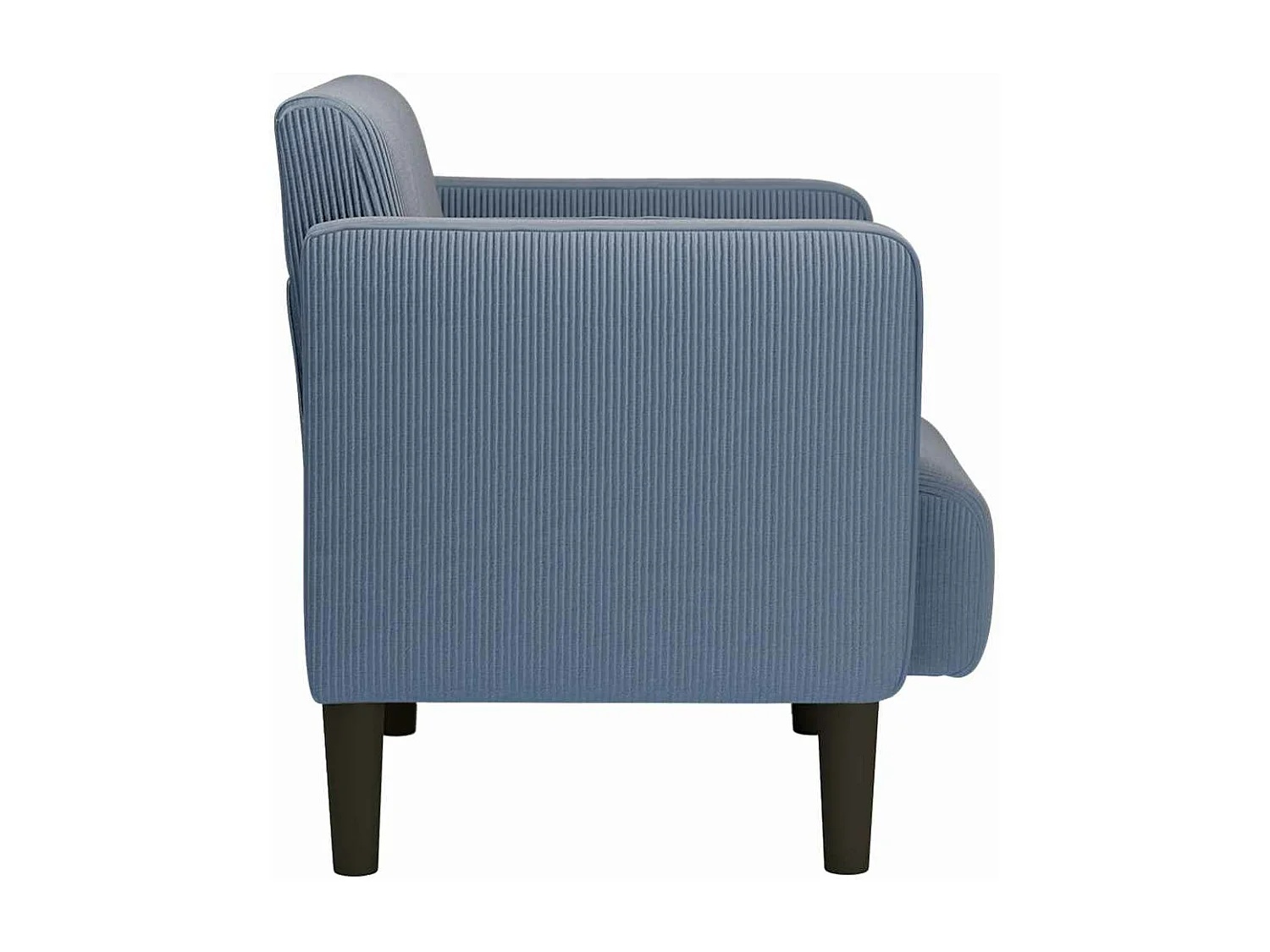 Poltrona divano blu con braccioli 54 cm tessuto velluto a coste