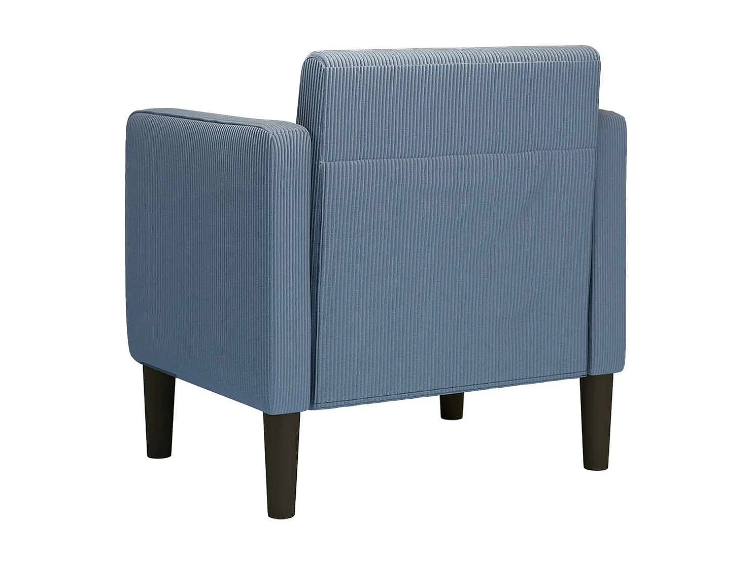 Poltrona divano blu con braccioli 54 cm tessuto velluto a coste