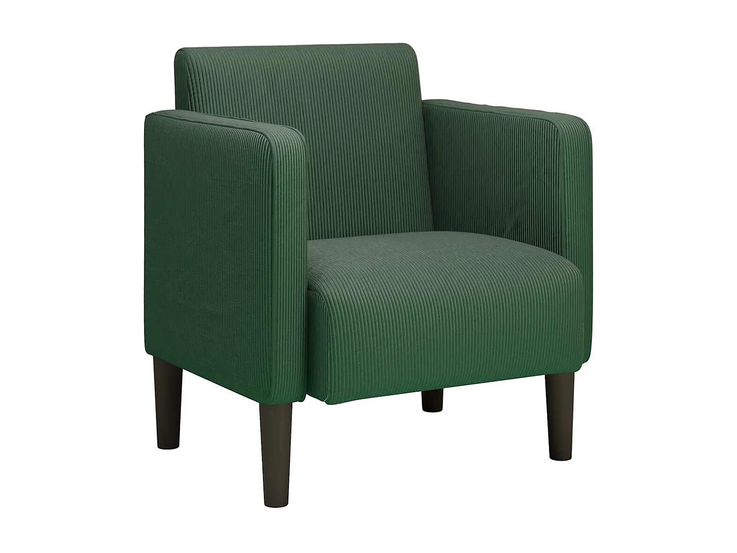 Cadeira sofá verde selva com braços 54 cm tecido veludo canelado