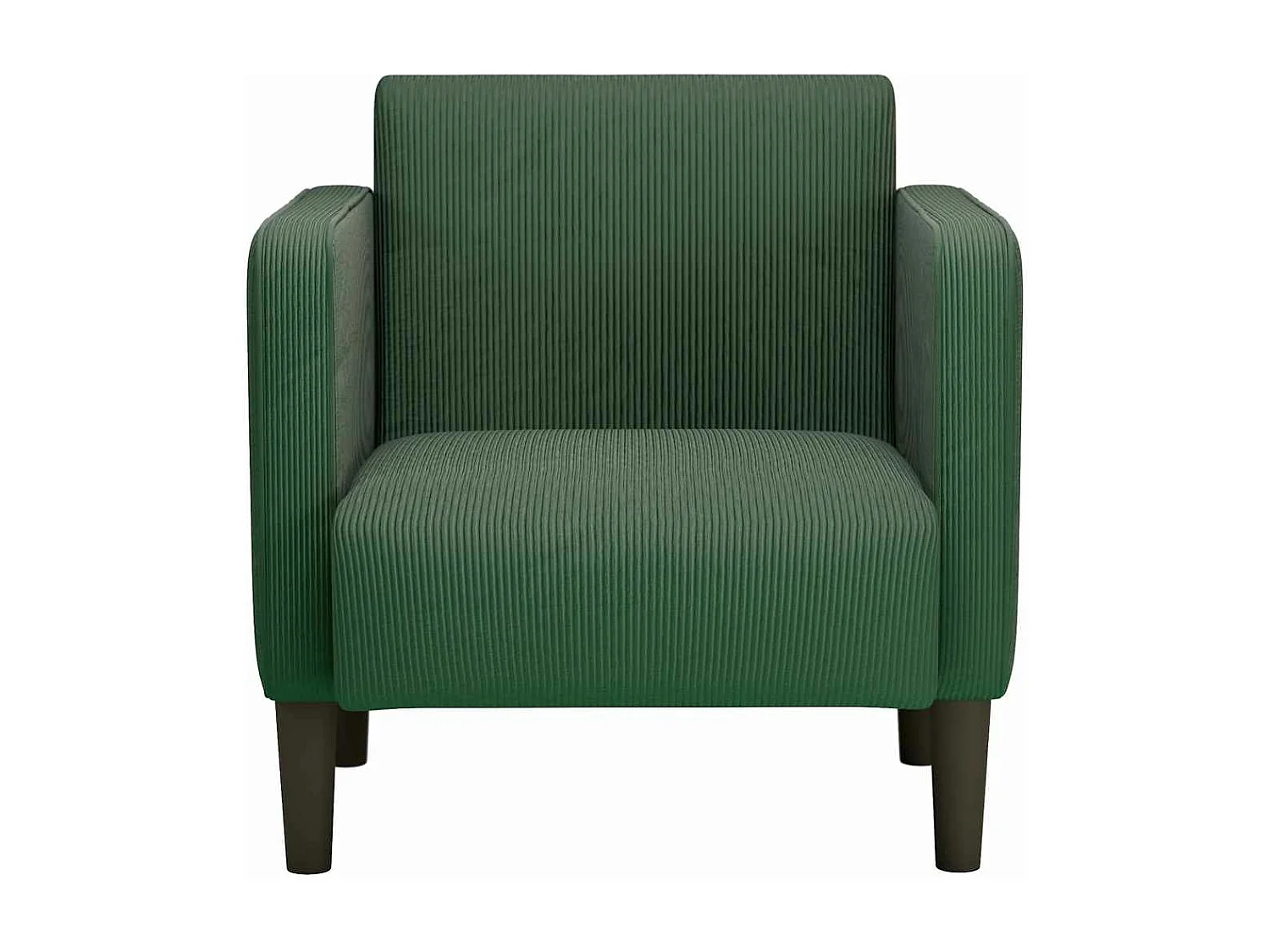 Cadeira sofá verde selva com braços 54 cm tecido veludo canelado